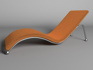 armchair semi chaise longue 3D Model