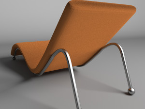 armchair semi chaise longue 3D Model