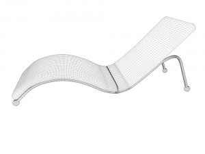 armchair semi chaise longue 3D Model