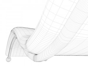 armchair semi chaise longue 3D Model