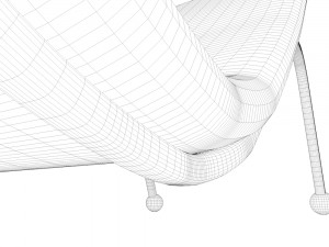 armchair semi chaise longue 3D Model