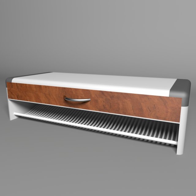 bench with drawer Modello 3D .c4d .max .obj .3ds .fbx .stl .blend 