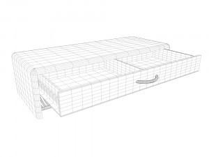 bench with drawer Modello 3D