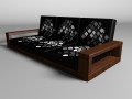 Sofa on a wooden base 3D Model