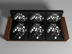 sofa on a wooden base 3D Model