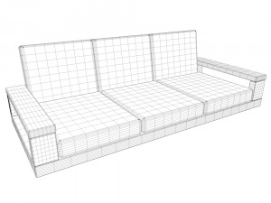 sofa on a wooden base 3D मॉडल