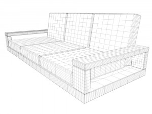 sofa on a wooden base 3D मॉडल