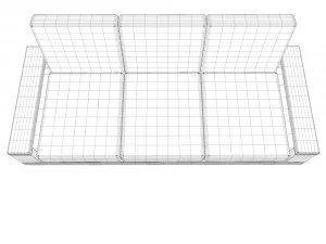 sofa on a wooden base 3D Model