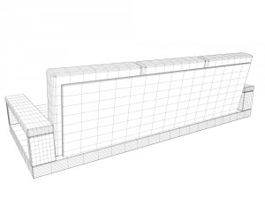 sofa on a wooden base 3D Model