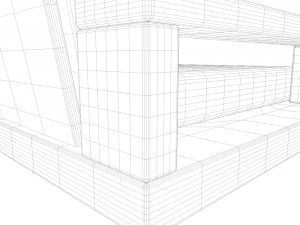 sofa on a wooden base 3D Model
