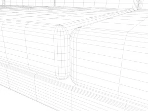 sofa on a wooden base 3D Model