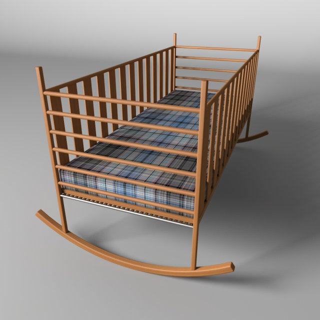 baby rocking bed 3D मॉडल .c4d .max .obj .3ds .fbx .stl .blend 