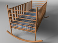 Baby rocking bed 3D Model