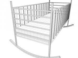 baby rocking bed 3D मॉडल