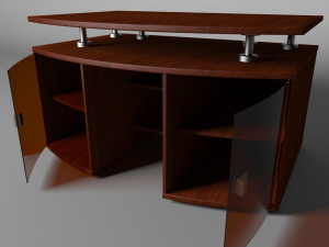 tv stand with glass doors 3D Модель