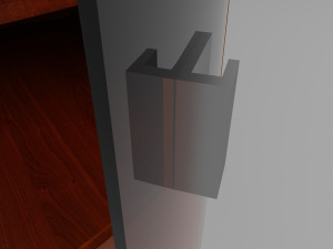 tv stand with glass doors 3D Модель