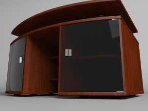 tv stand with glass doors 3D Модель