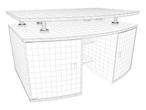 tv stand with glass doors 3D Модель