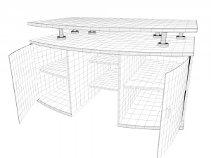 tv stand with glass doors 3D Модель