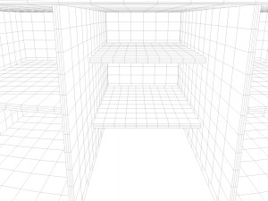 tv stand with glass doors 3D Модель