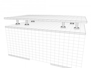 tv stand with glass doors 3D Модель