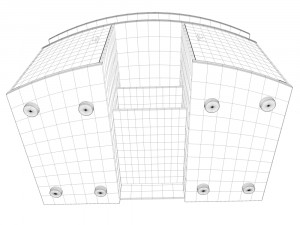 tv stand with glass doors 3D Модель