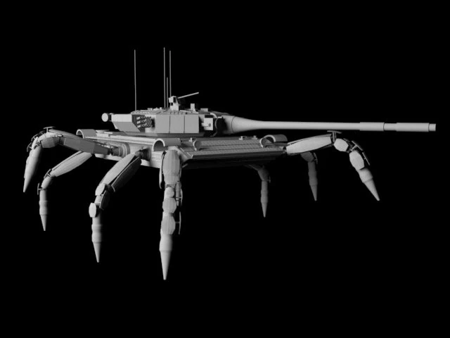 tank on legs 3D Model .c4d .max .obj .3ds .fbx .stl .blend 