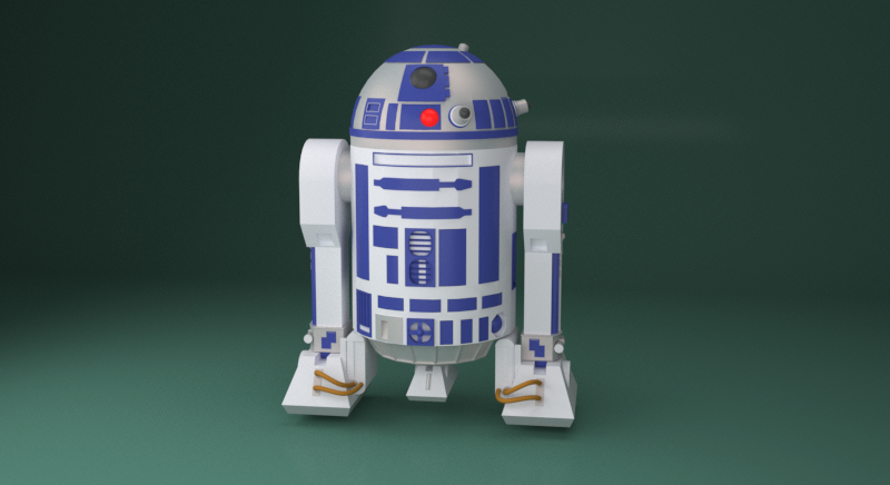 3dsmax R2D2 Modello 3D .c4d .max .obj .3ds .fbx .stl .blend 