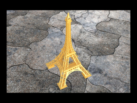 French Tour Eiffel Modello 3D