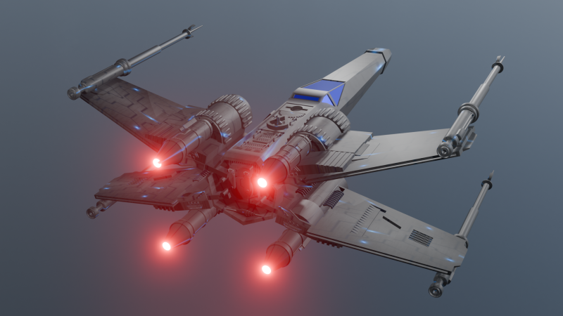 Star Wars X-Wing 3D Model .c4d .max .obj .3ds .fbx .stl .blend 