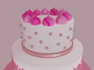 cake with cake stand Modello 3D
