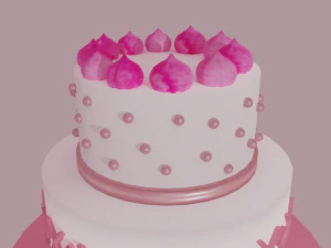 cake with cake stand 3D Model