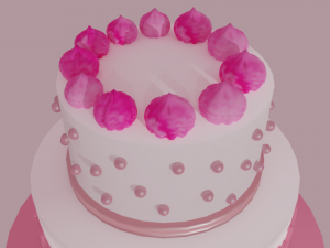 cake with cake stand Modello 3D