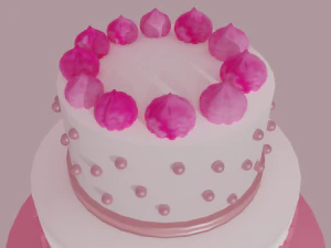 cake with cake stand 3D Model