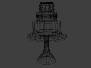 cake with cake stand Modello 3D