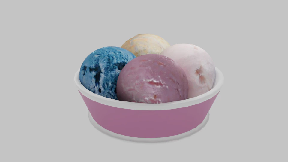 ice cream balls 3D Model .c4d .max .obj .3ds .fbx .stl .blend 