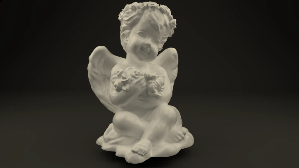 angel with roses 3D Model .c4d .max .obj .3ds .fbx .stl .blend 