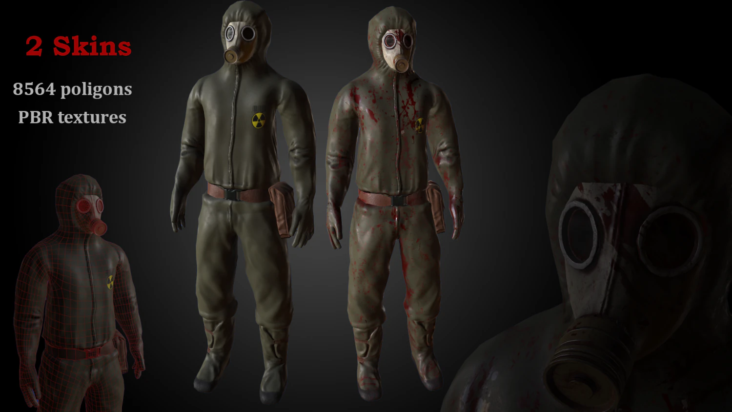 gasmask man 3D Model .c4d .max .obj .3ds .fbx .stl .blend 