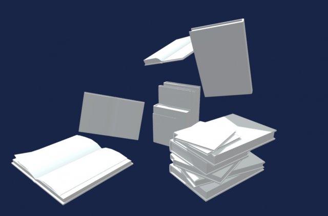 low poly books collection Modelo 3D .c4d .max .obj .3ds .fbx .stl .blend 
