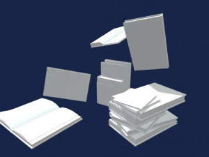 laag poly boekencollectie 3D Model