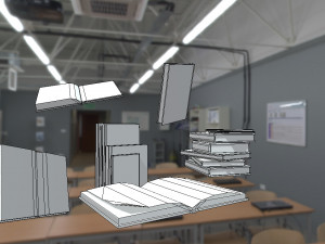 low poly books collection Modelo 3D
