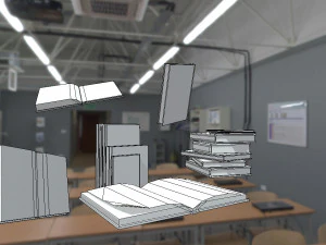 low poly books collection 3D Model