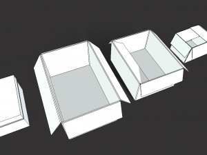 low poly carton boxes 3Dモデル