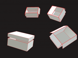 low poly carton boxes 3Dモデル