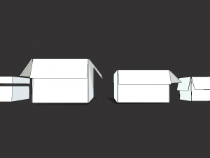 low poly carton boxes Model 3D