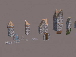 d&uuml;ş&uuml;k poli orta&ccedil;ağ evleri 3D Model