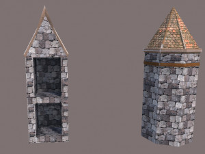 low poly medieval houses 3D Model