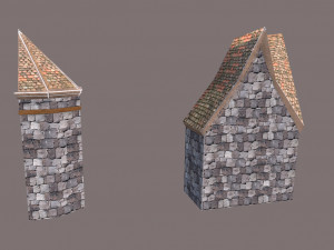 low poly medieval houses 3D Model