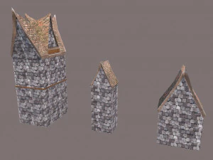d&uuml;ş&uuml;k poli orta&ccedil;ağ evleri 3D Model