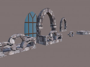 low poly medieval houses 3D Model